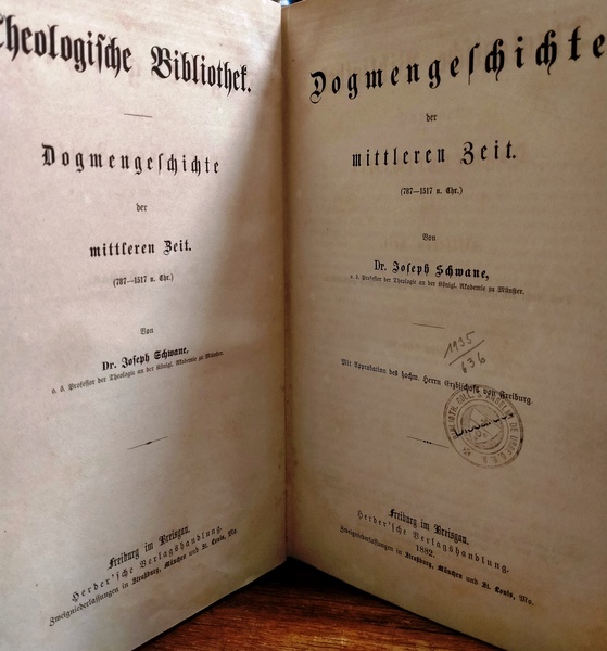 Theologische Bibliothec Dogmengeschichte der mittleren zeit 787-1517