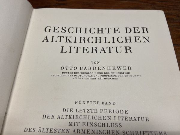 Geschichte der altkirchlichen literatur Vol. V
