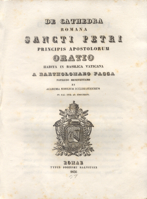 De Cathedra Romana Sancti Petri Principis Apostolorum. Oratio habita in …