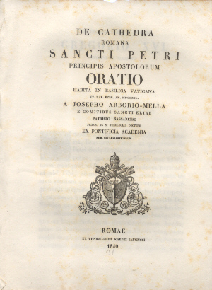 De Cathedra Romana Sancti Petri Principis Apostolorum. Oratio habita in …