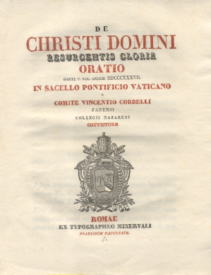 De Christi Domini Resurgentis Gloria. Oratio in Sacello Pontificio Vaticano …