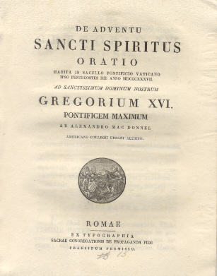 De Adventu Sancti Spiritus. Oratio habita in Sacello Pontificio Vaticano …