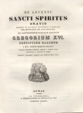De Adventu Sancti Spiritus. Oratio habita in Sacello Pontificio Vaticano …