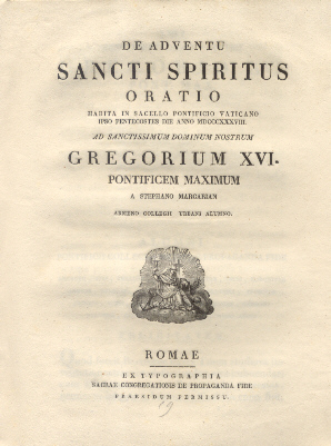 De Adventu Sancti Spiritus. Oratio habita in Sacello Pontificio Vaticano …