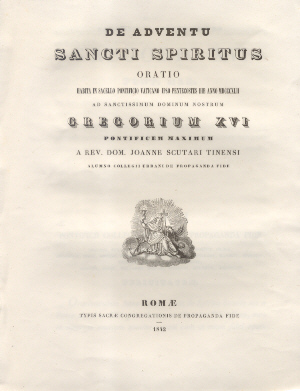 De Adventu Sancti Spiritus. Oratio habita in Sacello Pontificio Vaticano …