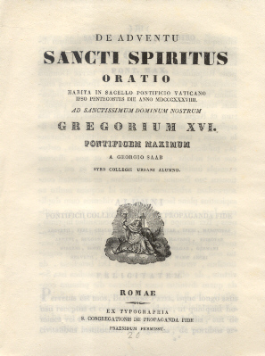 De Adventu Sancti Spiritus. Oratio habita in Sacello Pontificio Vaticano …