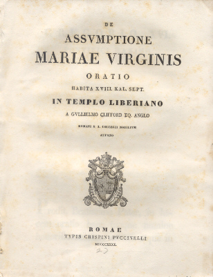 De Assumptione Mariae Virginis. Oratio in Templo Liberiano a Gullielmo …