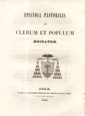 Epistola Pastoralis ad Clerum, et Populum Aesinatem.