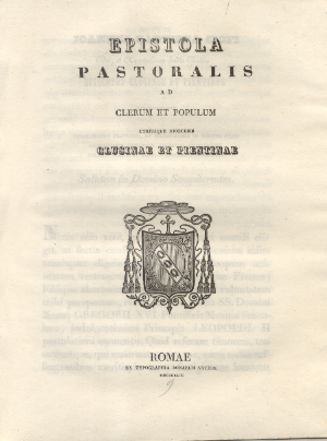 Epistola Pastoralis ad Clerum, et Populum Clusinae et Pientinae.