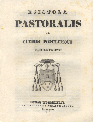 Epistola Pastoralis ad Clerum, et Populum Pisciensis.