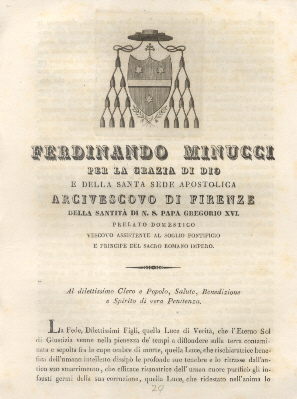 Ferdinando Minucci per la Grazia di Dio e della Santa …