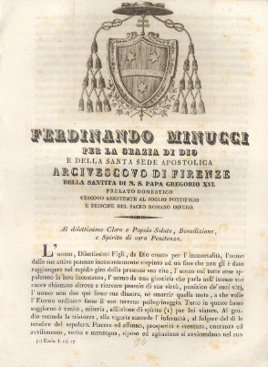 Ferdinando Minucci per la Grazia di Dio e della Santa …
