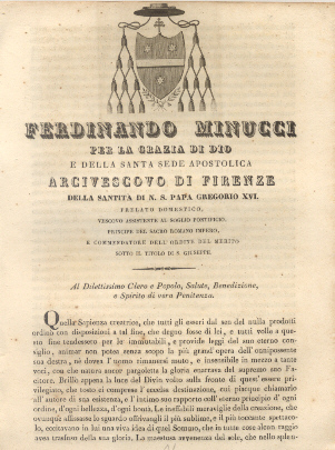 Ferdinando Minucci per la Grazia di Dio e della Santa …