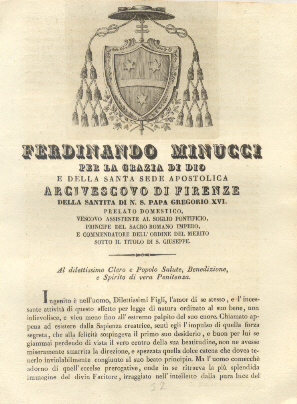 Ferdinando Minucci per la Grazia di Dio e della Santa …