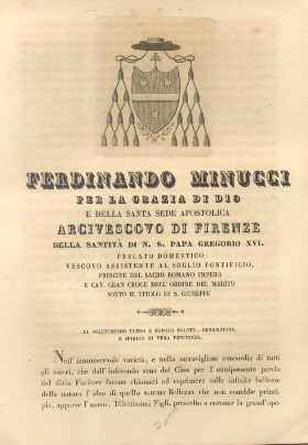 Ferdinando Minucci per la Grazia di Dio e della Santa …