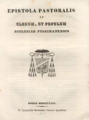 Epistola Pastoralis ad Clerum et Populum Fulginatensis.