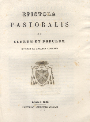 Epistola Pastoralis ad Clerum et Populum Carpensis.