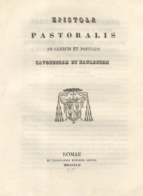 Epistola Pastoralis ad Clerum et Populum Savonensem et Naulensem.