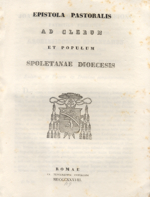 Epistola Pastoralis ad Clerum et Populum Spoletanae.