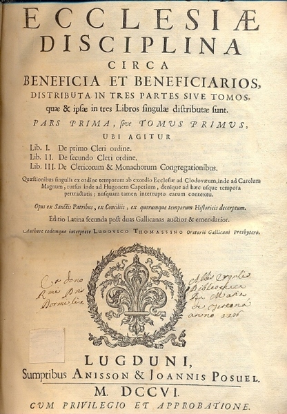 Vetus et nova Ecclesiae Disciplina circa Beneficia et Beneficiarios, distribuita …