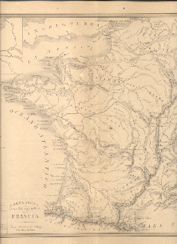 Carta fisica od oro-idrografica della Francia ( Atlante Universale di …
