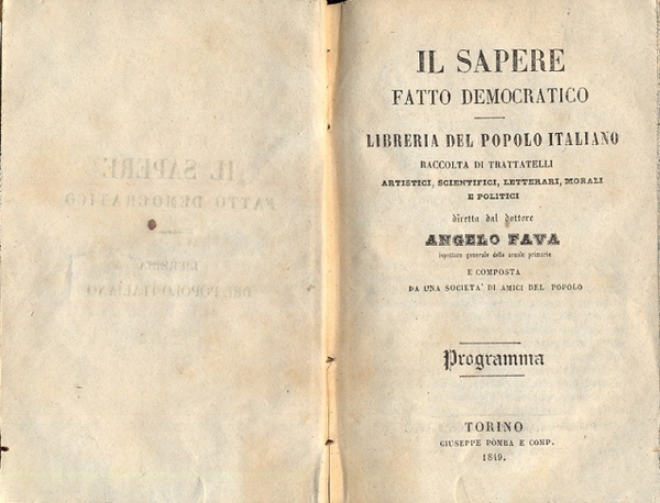 Il sapere fatto democratico. Dei benefizi dello Statuto Carlalbertino. Manuale …
