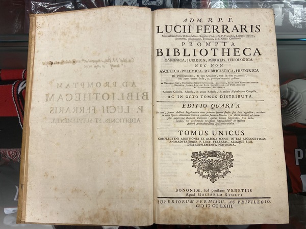 Prompta Bibliotheca Canonica, Juridico-Moralis Theologica partim Ascetica, Polemica, Rubricistica, Historica …