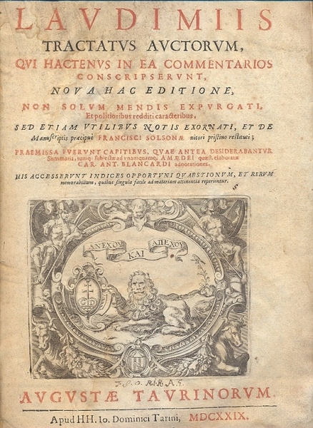 De Laudimiis tractatus auctorum, qui hactenus in ea commentarios conscripservunt, …