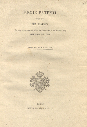 Regie Patenti colle quali Sua Maestà dà vari provvedimenti circa …