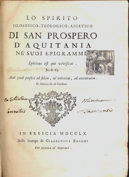 Lo Spirito filosofico - teologico - ascetico di San Prospero …