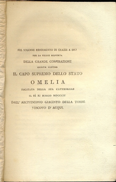 Nel solenne rendimento di Grazie a Dio per la felice …