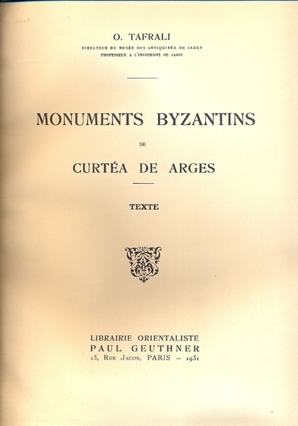 Monuments Byzantins de Curtèa de Arges. Texte.