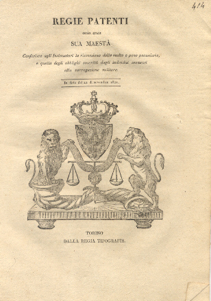 Regie Patenti con le quali Sua Maestà conferisce agli Insuinatori …