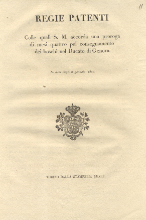 Regie patenti colle quali S. M. accorda una proroga di …