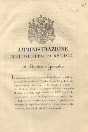 Circolare del Direttore Generale dell'Amministrazione del Debito Pubblico con la …
