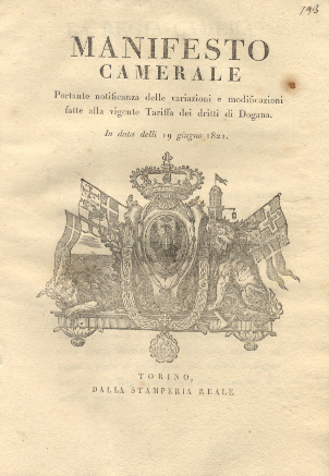 Manifesto camerale portante notificanza delle variazioni e modificazioni fatte alla …