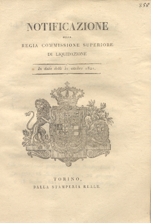 Notificazione della regia commissione superiore di liquidazione circa l'approvazione e …