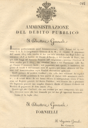 Circolare del Direttore Generale dell'Amministrazione del Debito Pubblico, con la …