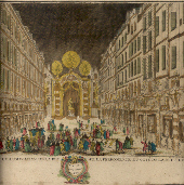 Vue perspective de l'illumination de la Rue de la Ferronerie …