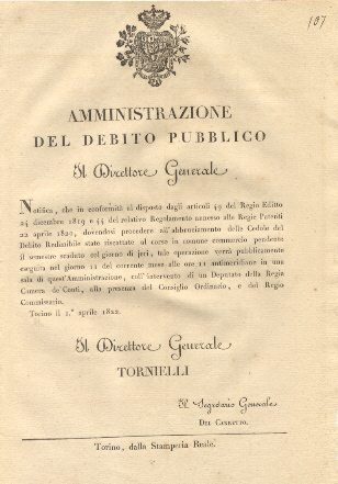 Circolare del Direttore Generale dell'amministrazione del debito pubblico con la …