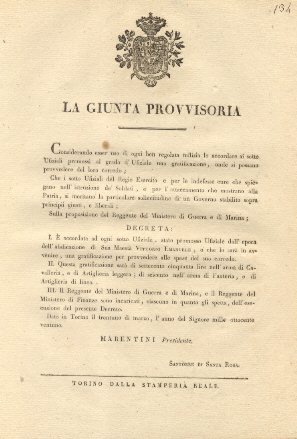 Decreto della Giunta Provvisoria col quale accorda ad ogni sotto …