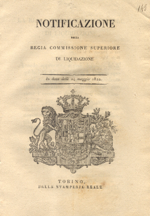 La Regia Commissione Superiore di Liquidazione avendo approvate e rese …