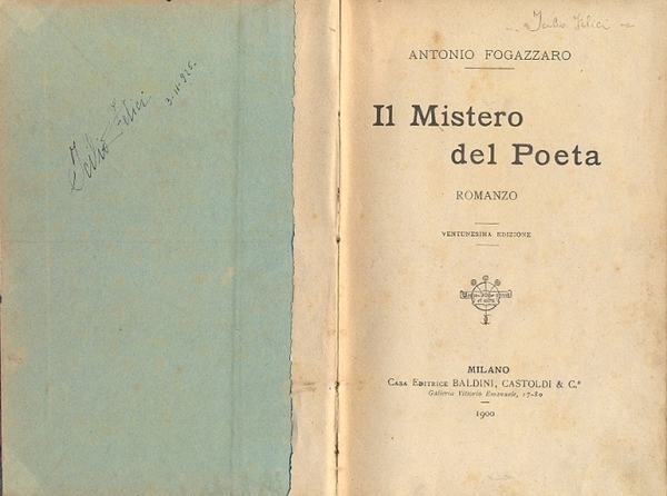 Il Mistero del Poeta. Romanzo.