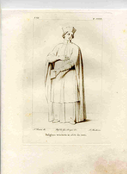 Religioso trinitario in abito da coro.