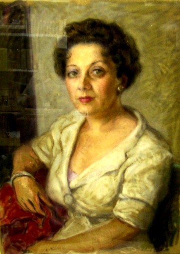 Ritratto di donna in bianco.