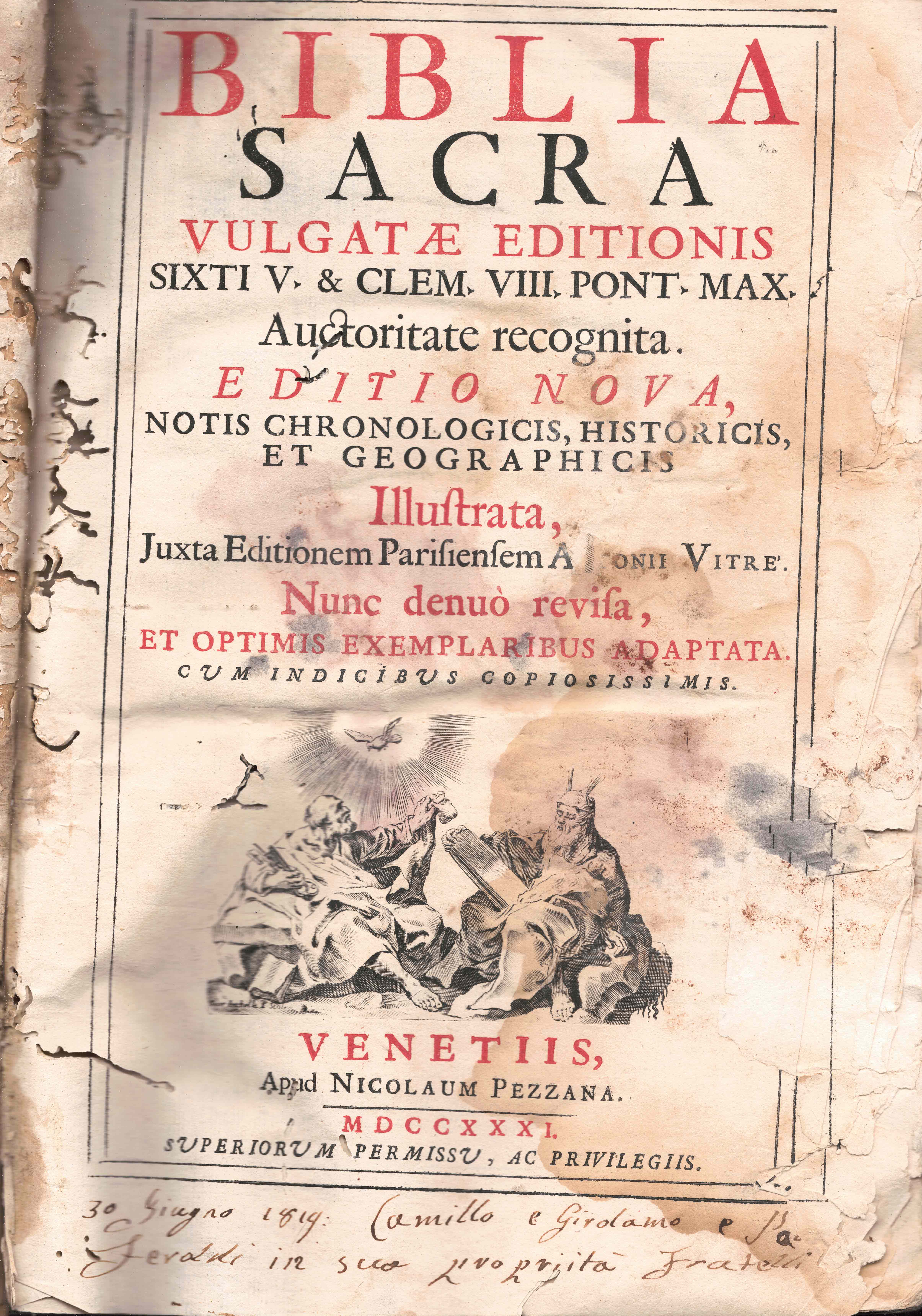 Biblia Sacra vulgatae editionis Sixti V e Clem. VIII Pont. …