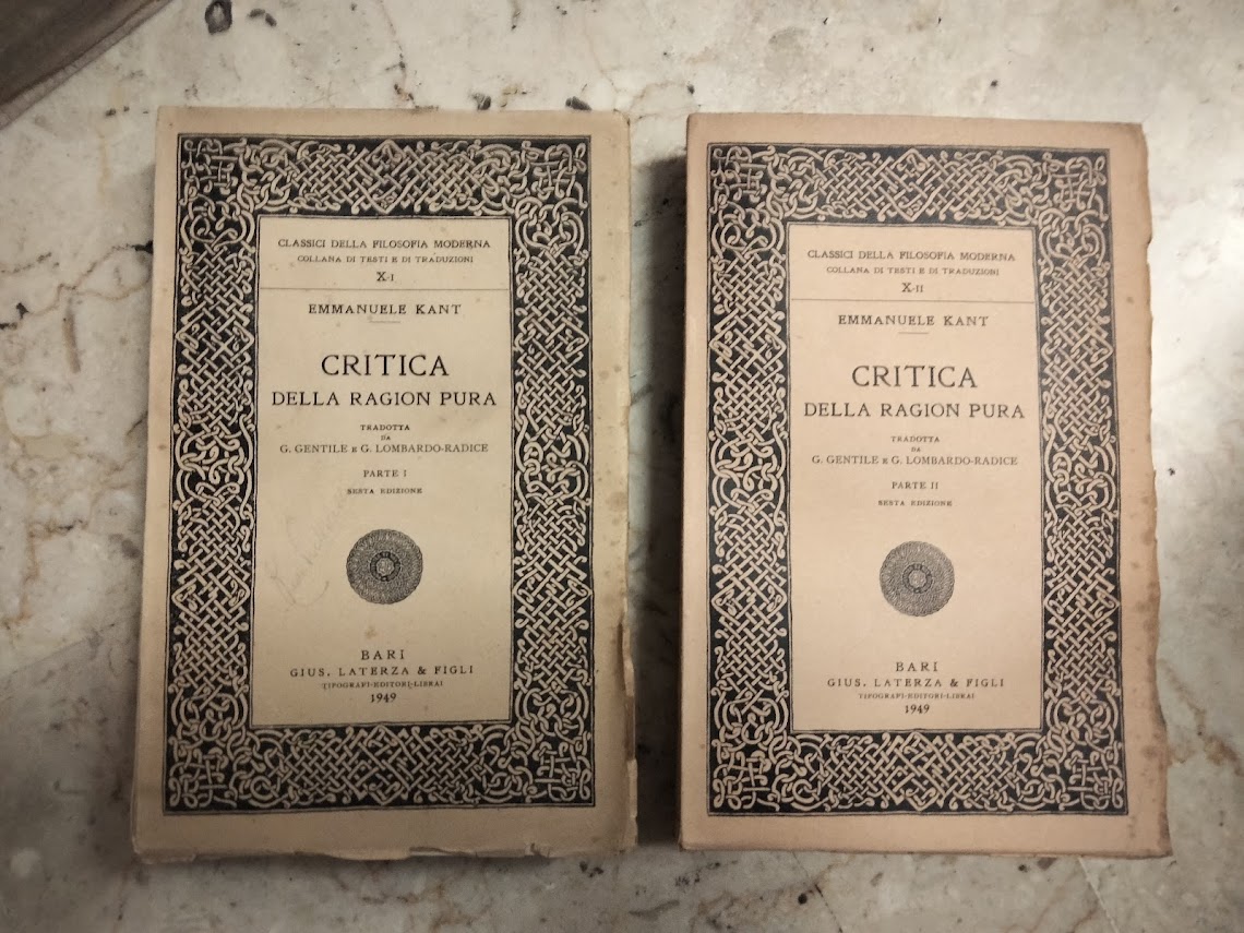 Critica della ragion pura. Tradotta da G. Gentile e G. …