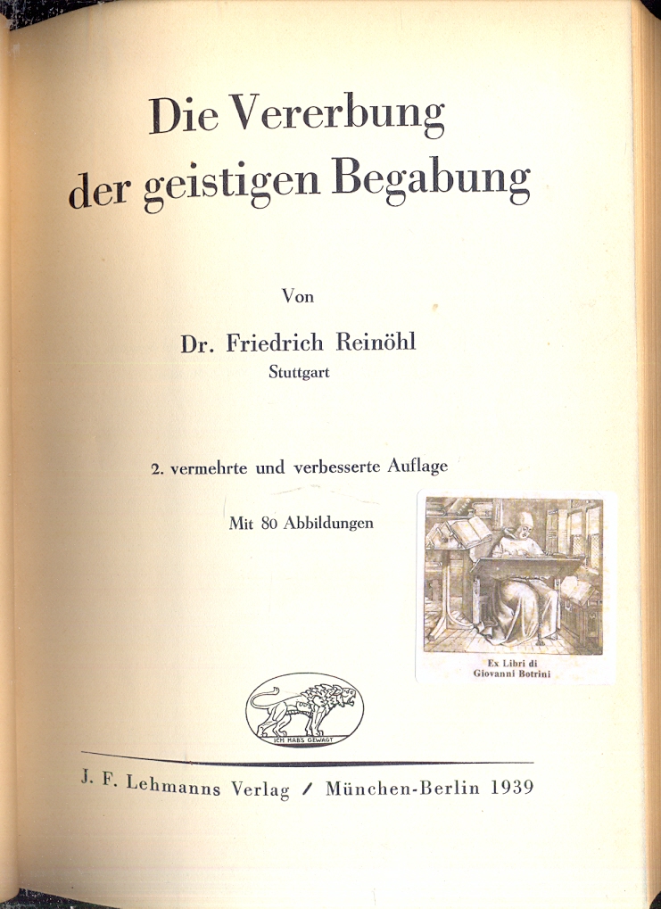 Die Vererbung der geistigen Begabung.
