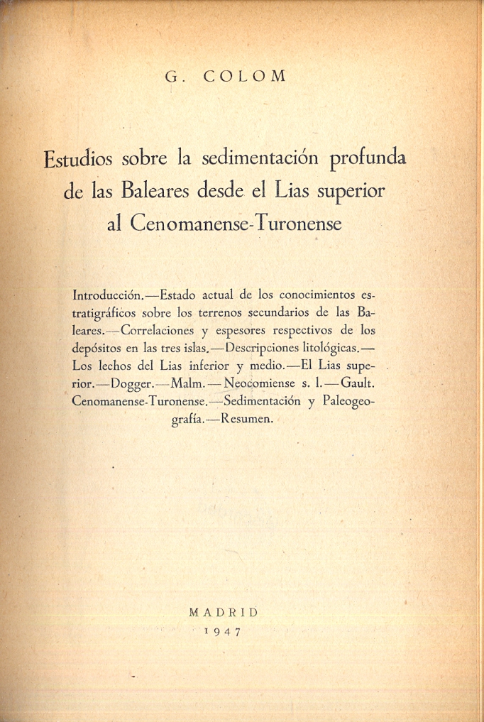 Estudios sobre la sedimentacion profunda de las Baleares desde el …