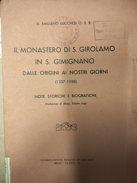 Il monastero di S. Girolamo in S. Gimignano dalle origini …